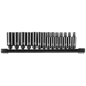 Set di chiavi a bussola a impatto da 1/4 di pollice, 14 pezzi, metriche profonde, facili da leggere, in acciaio legato Cr-Mo a 6 punte, per riparazioni auto, 19mm, 32mm - Product Image 1
