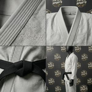 Kimono Blanco de BJJ para Adultos, 100% Algodón, Duradero, Corte Regular, Unisex, Ropa de Artes Marciales - Product Image 5