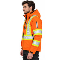 Veste Softshell longue à capuche pour l'hiver, vêtements de travail, construction en usine, haute visibilité, sécurité, extérieur, unisexe