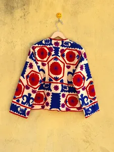 เสื้อแจ็คเก็ตคิโมโนผ้ากำมะหยี่ฝ้ายปักลายซูซานีแบบกลับด้านได้ สไตล์วินเทจลำลอง ทำมือ เนื้อผ้านุ่ม เสื้อโค้ทสำหรับผู้หญิง ใส่ได้ในฤดูหนาว - Product Image 3