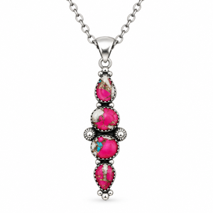 Pendentif en turquoise rose, fait main, style bohème western, bijou en pierres précieuses, cadeau pour femme - Product Image 5