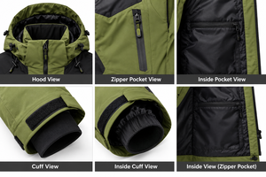 Conjunto de Traje de Esquí Personalizado de 2 Piezas para Hombre, Chaqueta de Esquí Alpina con Capucha Impermeable y Cortavientos de 3 Capas y 10,000 mm, y Pantalones de Nieve - Product Image 5