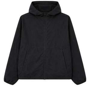 Veste coupe-vent Ripstop pour homme, veste légère à capuche avec poignets élastiques, vêtements de sport d'extérieur, veste tendance en noir - Product Image 1