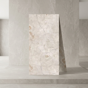 Pierre artificielle frittée Alfa Beige ivoire 1600*3200 marbre pur grande dalle pour repas en plein air Route-Carreaux muraux intérieurs en porcelaine - Product Image 4