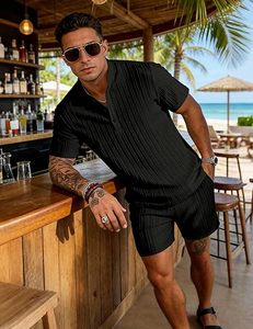 Conjunto de Camiseta y Pantalones Cortos de Invierno para Hombre, 100% Algodón, Transpirable, Peso Medio, con Pedrería, Estilo Casual - Product Image 3