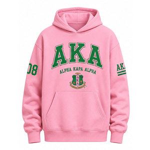 Sudadera con capucha rosa Alpha Kapa Alpha con estampado de letras griegas 1908, ropa informal unisex para otoño - Product Image 5