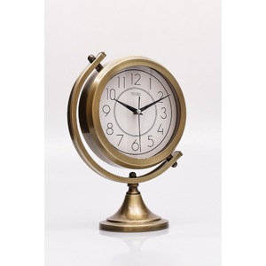 Reloj de Escritorio de Latón, Diseño Circular Tradicional, Movimiento de Cuarzo, Funciona con Batería, Visualización de Hora con Agujas - Product Image 3