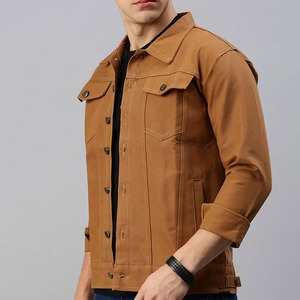 Vintage <b>Denim</b> <b>Jacket</b> 100% Cotton Breathable Embroidered Turn-down Collar Single Button Closure <b>Men's</b> Spring Short - Product Image 1