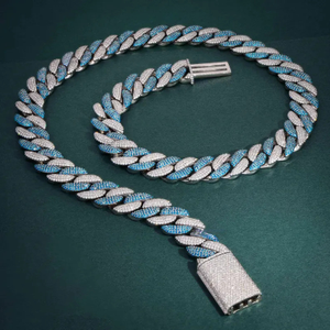 Collar de Cadena de Cuerda de Aleación de Zinc, Estilo Hiphop Unisex, Diseño Trenzado Azul Gris, Joyería de Moda para Uso Diario - Product Image 4