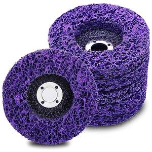 Disco abrasivo de metal abrasivo disco limpio de tiras moradas con orificio - Product Image 3