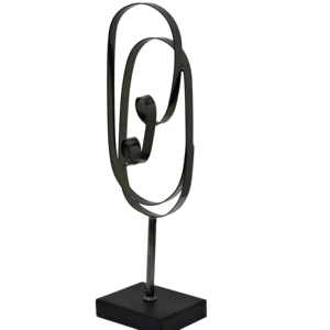 Modern Abstract Aluminum Wire Sculpture Minimalist Metal <b>Tabletop</b> Art Decor Elegant Looping Handcrafted Statue for Home Office - Product Image 1