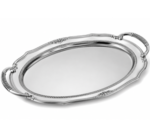 Plateau de service ovale de haute qualité, dernier cri, très vendu, plateau de service alimentaire en acier inoxydable plaqué argent de la meilleure qualité - Product Image 1
