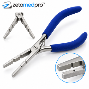 Alicates de crimpado de doble resorte de superficie plana de 7 pulgadas, herramienta de doblado de alambre de joyería de acero inoxidable de punta plana Zetomed Pro - Product Image 3