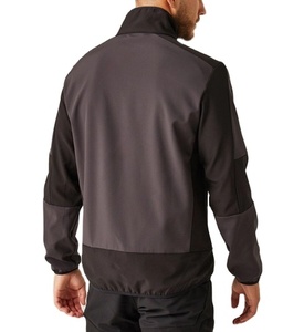 Vêtements de sport d'extérieur, design de logo personnalisé et couleur contrastée, veste softshell imperméable à col montant zippé pour hommes - Product Image 5