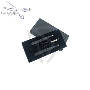 Pince à épiler professionnelle noire à pointe inclinée en acier inoxydable, ciseaux à cils à ressort, conception durable, marque privée - Product Image 4