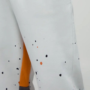 Men's <b>White</b> Orange Spliced Sweatpants Elastic Waist Casual <b>Joggers</b> Lightweight Breathable Printed Summer Pants - Product Image 6