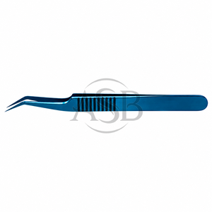 Pince à épiler de précision en acier inoxydable à angle de 45 degrés, pince à épiler pour isolation des cils, extension de cils, logo personnalisé, service OEM - Product Image 1