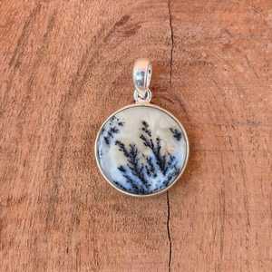 Natural Dendrite Opal Bezel Setting <b>Charm</b> Pendant Handmade 925 Sterling <b>Silver</b> Gold/<b>Silver</b> Plated Vintage Style Third Party - Product Image 3