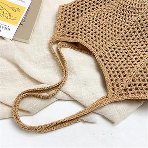 Fashion Jute Crochet Shoulder <b>Bag</b> Woven Tote Handbag Chains Embroidery Two Handles <b>Zip</b> Letter Pattern for Daily Beach Gift Use - Product Image 6