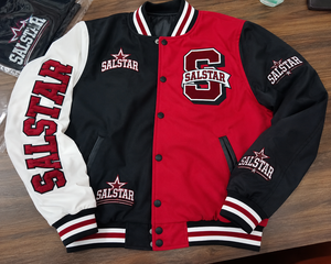 Veste de baseball universitaire personnalisée pour homme, noire et rouge, en laine avec manches en cuir, style bomber, vêtements personnalisés OEM - Product Image 5