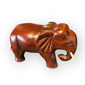 The <b>elephant</b> statue was carved from a single block of Huongwood. - Product Image 6