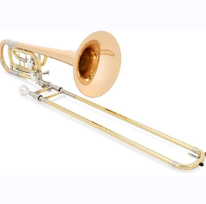 Trombone basse professionnel 100% Yam Aaha YBL-822G Xeno - Laque claire avec cloche en laiton doré - Product Image 4