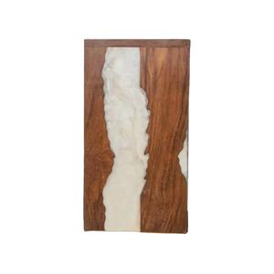 Urna de cremación de palisandro hecha a mano con resina blanca, caja conmemorativa moderna, recuerdo de cremación personalizado - Product Image 1