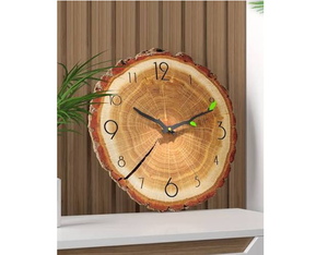 Modern Simple <b>Clock</b> <b>Wall</b> <b>Clock</b> Imitation Tree Grain Texture Printing Living Room Art <b>Silent</b> Ring Wooden Board - Product Image 1