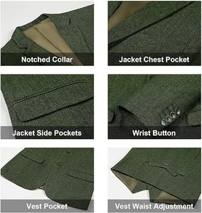 Costume de mariage 3 pièces élégant et ajusté pour homme, smoking de marié, blazer, pantalon et veste de luxe sur mesure pour homme, costumes de soirée formels en gros - Product Image 5