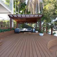 Planches de terrasse en composite WPC résistantes aux intempéries pour pergola, jardin et projets de patio