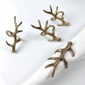 Anillo para Servilletas de Latón Vintage con Diseño de Asta de Ciervo, 5 cm de Ancho, Decoración de Mesa, Adorno para Bodas - Product Image 3