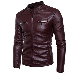 OEM Outdoor Fashion Factory Mens <b>Winter</b> <b>Leather</b> <b>Jacket</b> Stand Collar New Design Inner Warm Warmth High Quality - Product Image 2