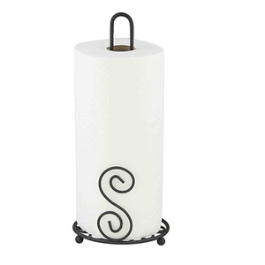 Modern Free Standing Steel Paper Towel Holder <b>Vine</b> Design Kitchen Roll Stand With Bronze Finish Raised Base Kitchen Dining - Product Image 2