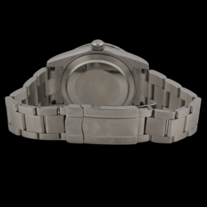 Reloj Personalizable para Hombre con Esfera Redonda Roja, Bisel con Diamantes Moissanite de Corte Redondo, Correa de Acero Inoxidable, Diseño Único - Product Image 3