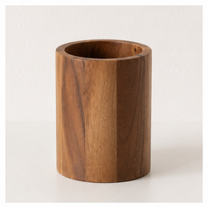 Premium Handcrafted Wood Cutlery Holder Modern Round Kitchen Utensil Organizer And <b>Tabletop</b> Silverware Cylinder For Home & Hotel - Product Image 3