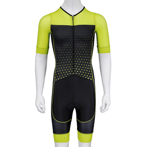 Combinaison de cyclisme homme personnalisée OEM, respirante, une pièce, pour triathlon, avec fermeture éclair sur la poitrine, prix de gros, vêtements de course à vélo - Product Image 1