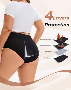 Culotte menstruelle réutilisable en coton tricoté pour femme, taille haute, anti-fuite, écologique, séchage rapide, absorbante, respirante, avec nœud, pour adultes - Vente en gros - Product Image 3