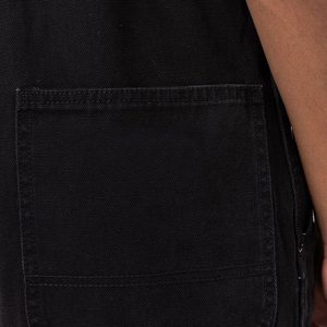 Salopette de travail noire à bretelles réglables, pantalon utilitaire multipoches, vêtements de travail industriels durables pour charpentier, agriculture, construction - Product Image 5