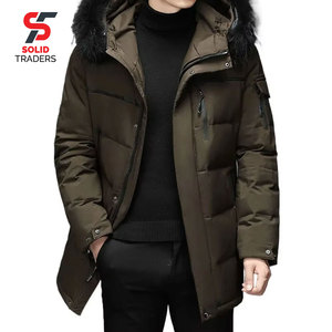 Parka longue matelassée de qualité supérieure Solid Trader avec fermeture éclair fluide – Veste chaude isolante - Product Image 1