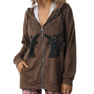 <b>Zip</b> <b>Up</b> Hoodie Y2k Vintage Graphic Oversized Hooded Sweatshirt <b>Jacket</b> Pullover - Product Image 2