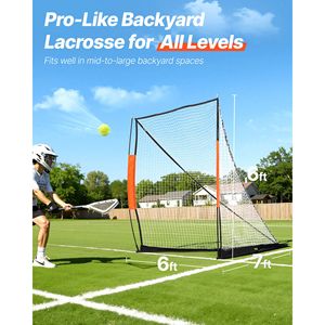 Porta da Lacrosse Portatile 6FT X 6FT con Borsa per il Trasporto, Asta in Fibra di Vetro, Attrezzatura per Allenamento in Giardino per Sport - Product Image 2