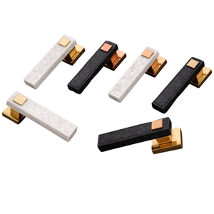 Juego de Manijas para Puerta de Entrada de Mármol Auténtico |   Puerta Principal de Acero Inoxidable de Primera Calidad con Acabado PVD Negro Grafito Antiguo para Dormitorio u Oficina - Product Image 1