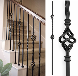 Balustres en fer modernes EFS, design torsadé pour rampes d'escalier, montage au sol, résistants à l'eau, garantie 5 ans - Product Image 5