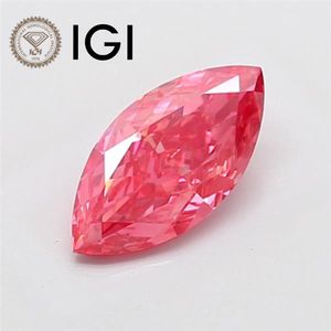 Marquise 1.74ct Fancy Vivid <b>Pink</b> VVS2 Lab Grown Diamond - Product Image 1