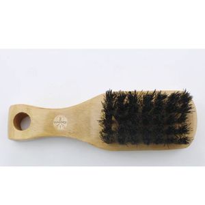 Brosse à barbe en bois pour homme avec poils de sanglier noirs - Product Image 2