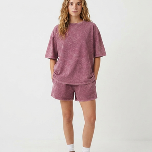 T-shirt oversize délavé vintage pour femme 2026 – Style décontracté streetwear boyfriend, idéal pour l'entraînement, hauts de yoga en coton à manches courtes - Product Image 4