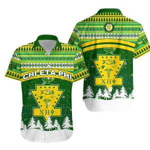 Chi Eta Phi Greek Letter Polo <b>Shirt</b> Men Black Green <b>Christmas</b> Turtle Short Sleeve - Product Image 5