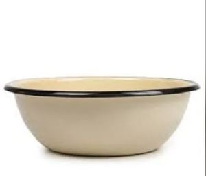 Mild Steel Enamel Vintage Soup Bowl & Washing <b>Basin</b> Dishwasher Safe Travel <b>Round</b> Serving Tray for Home - Product Image 5