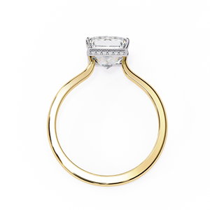 Bagues de fiançailles Solitaire avec halo caché, diamant de laboratoire taille princesse certifié IGI, or 14K 18K, usine de bijoux personnalisés OEM ODM - Product Image 5
