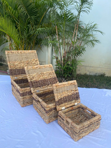Panier multifonction artisanal en jonc de mer et jacinthe d'eau, matériaux 100% naturels, respectueux de l'environnement. Appl - Product Image 3